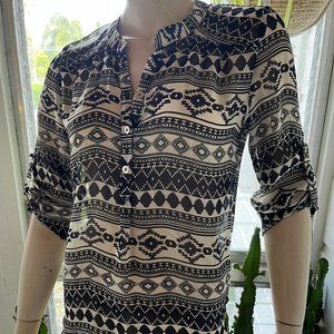 Black and white Southwest blouse - ABOUT A GIRL